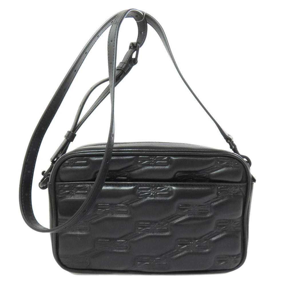 Balenciaga Leather Shoulder Monogram Bag Brown